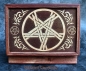 Preview: Hexenshop Dark Phönix Tarotkistchen mit geschnitztem Pentagramm